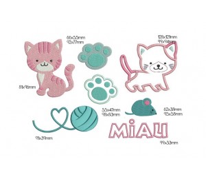 Stickdatei Kätzchen Vollstich